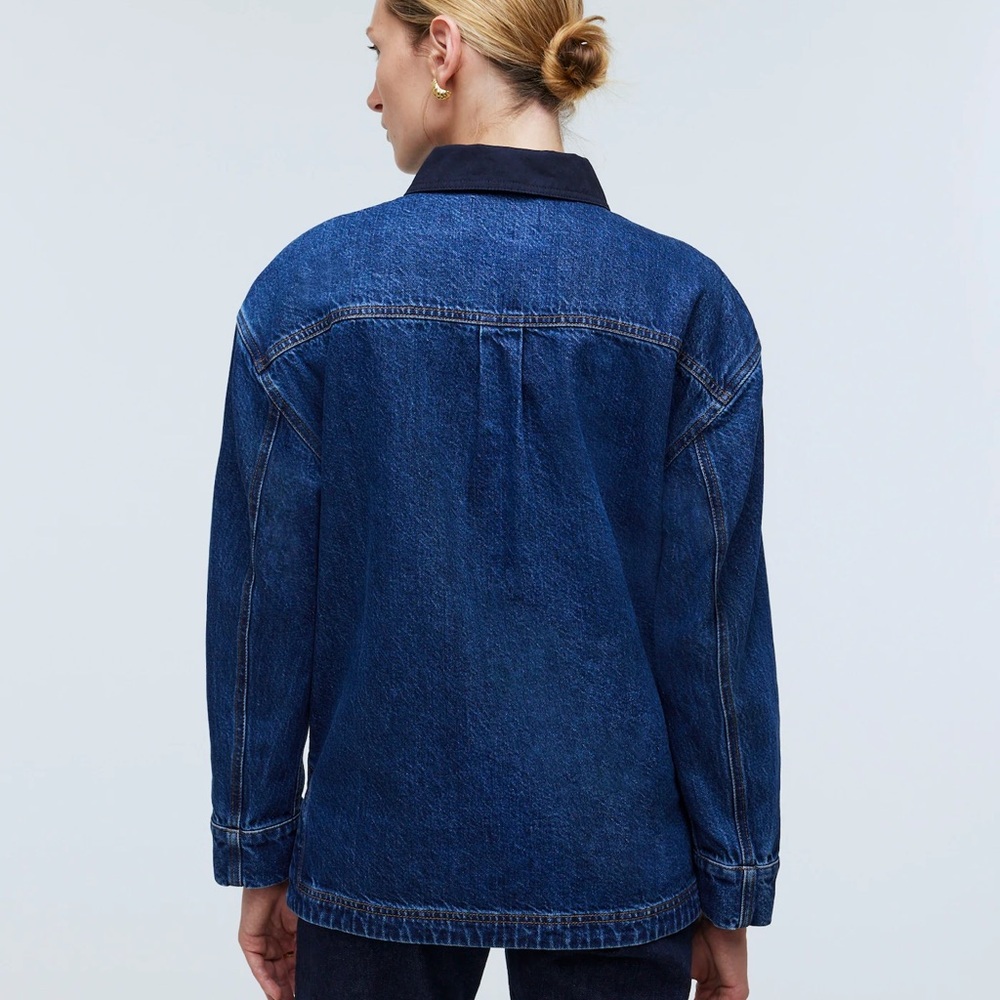 Madewell | Denim Oversized Pullover Jacket in Willmont Wash - Picture 3 of 7